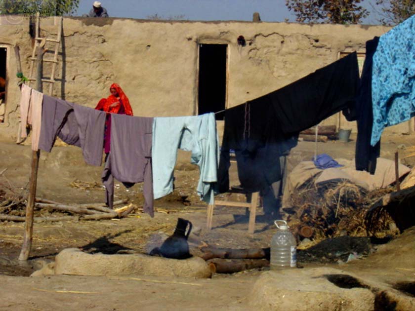 Clothes hanging out to dry